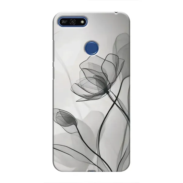 Чехол с принтом «Черные цветы» для Huawei Honor 7A Pro