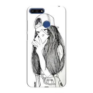 Чехол с печатью для Huawei Honor 7A Pro - (Мода) (AlphaPrint) (Фото девочки)