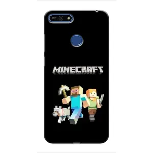 Чохол Майнкрафт на Huawei Honor 7A Pro (AlphaPrint) Minecraft (герої Minecraft)