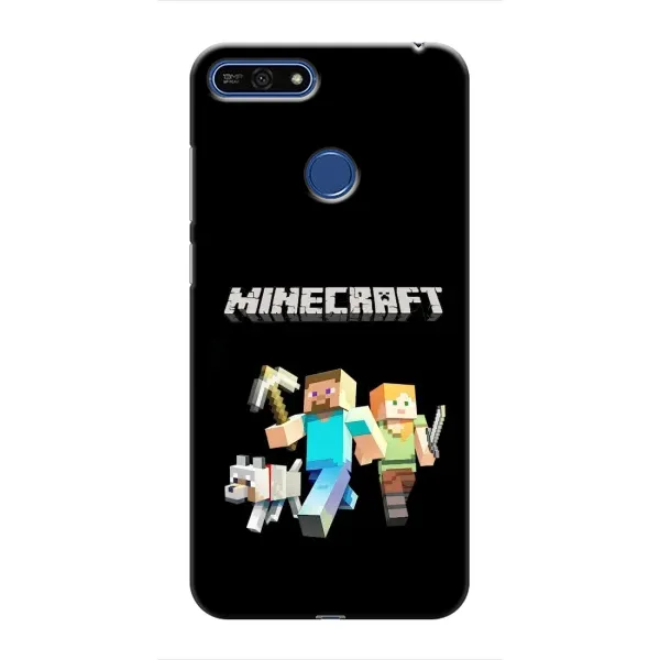 Чохол з принтом «герої Minecraft» для Huawei Honor 7A Pro