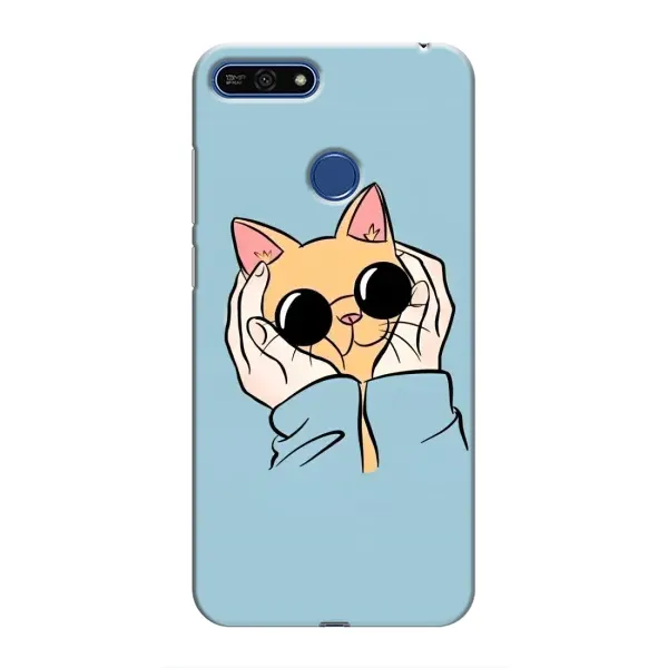 Чехол с принтом «Котик в очках» для Huawei Honor 7A Pro