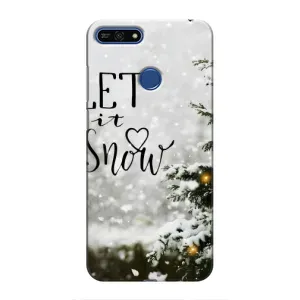 Новогодние, Праздничные Чехлы для Huawei Honor 7A Pro - 2024 год (Let it snow)