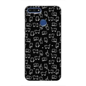 Чехол с принтом для Huawei Honor 7A Pro (AlphaPrint) Модные коты (Меленькие котики)
