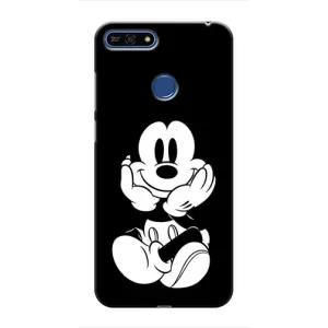 Эксклюзивный чехол для Huawei Honor 7A Pro (AlphaPrint - Мультяшные) (Микки на черном)