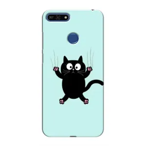 Чехол с принтом для Huawei Honor 7A Pro (AlphaPrint) Модные коты (Падающий кот)