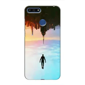 Чехол с человеком пауком для Huawei Honor 7A Pro - (AlphaPrint) (Паук человек)