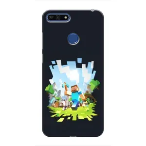 Чохол Майнкрафт на Huawei Honor 7A Pro (AlphaPrint) Minecraft (персонажі Minecraft)