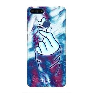 Чехол с принтом для Huawei Honor 7A Pro (AlphaPrint - Знак сердечка) (Радужное сердце)