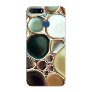 Мраморный чехол на Huawei Honor 7A Pro (VPrint) (Радужный Мрамор)