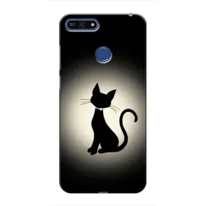 Чехол с принтом для Huawei Honor 7A Pro (AlphaPrint) Модные коты (Силуэт котика)