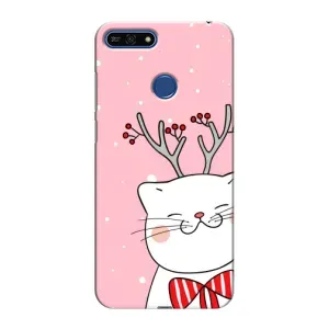 Новогодние Чехлы для   Хуавей Хонор 7А Про (VPrint) (Зимний кот)