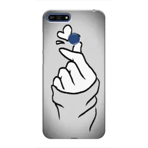 Чехол с принтом для Huawei Honor 7A Pro (AlphaPrint - Знак сердечка) (Значок Love)