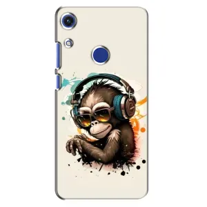 Чехол с Обезьянами Huawei Honor 8A - (AlphaPrint) (Макака в наушниках)