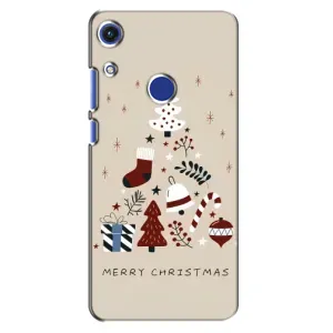 Рождественские, Праздничные Чехлы для Хуавей Хонор 8А (Merry Christmas)