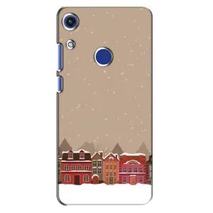 Новогодние, Праздничные Чехлы для Huawei Honor 8A - 2024 год (Зимний город)