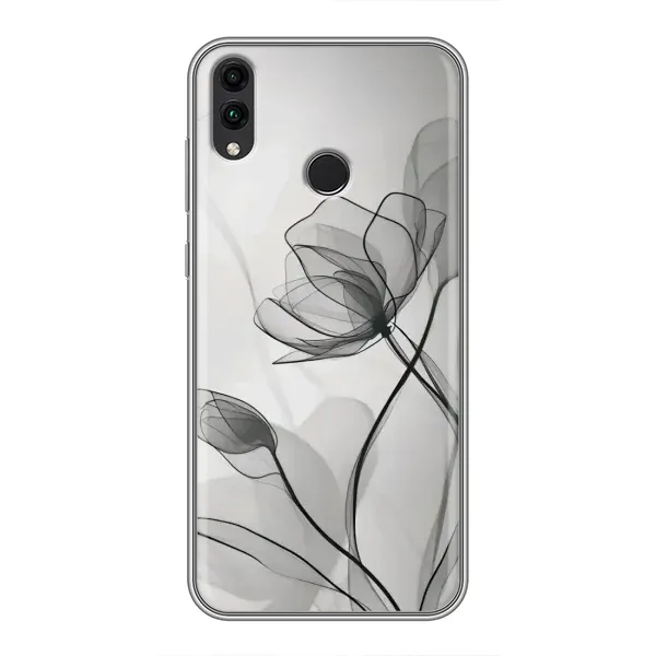 Чехол с принтом «Черные цветы» для Huawei Honor 8X Чехол с принтом «Черные цветы» для Huawei Honor 8X
