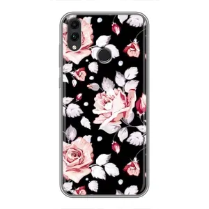 Чохли з квітами для Huawei Honor 8X (VPrint) (Квіти на чорному)