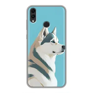 Чехол с Хаски для Huawei Honor 8X - (AlphaPrint) (Хаски арт)