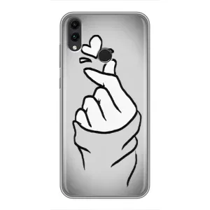 Чехол с принтом для Huawei Honor 8X (AlphaPrint - Знак сердечка) (Значок Love)