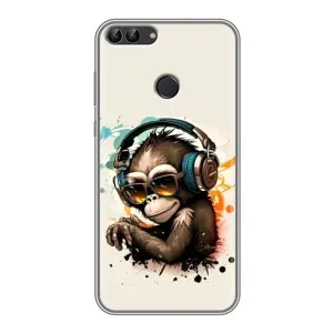 Чохол з Мавпами Huawei Honor 9 Lite - (AlphaPrint) (Макака в навушниках)