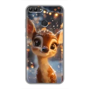 Яскравий чохол для Huawei Honor 9 Lite з Зимові Оленята (Оленятко серед гірлянд)