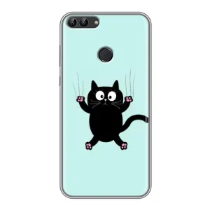 Чехол с принтом для Huawei Honor 9 Lite (AlphaPrint) Модные коты (Падающий кот)