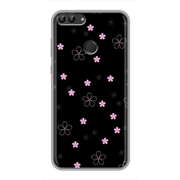 Чехол с принтом «Розовые цветы на черном» для Huawei Honor 9 Lite