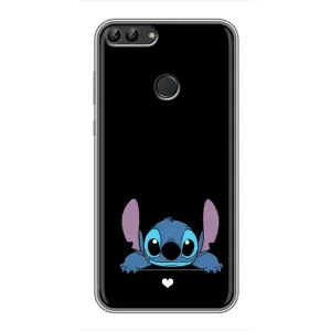 Чохол з принтом Стіч на Huawei Honor 9 Lite (Стіч на чорному)