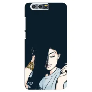 Чохол з друком для Huawei Honor 9, Glory 9, STF - (Мода) (AlphaPrint) (Гарна дівчина)