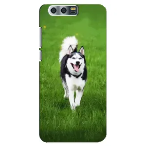 Чехол с Хаски для Huawei Honor 9, Glory 9, STF - (AlphaPrint) (Радостный Хаски)