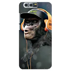 Чохол з Мавпами Huawei Honor 9, Glory 9, STF - (AlphaPrint) (В навушниках)