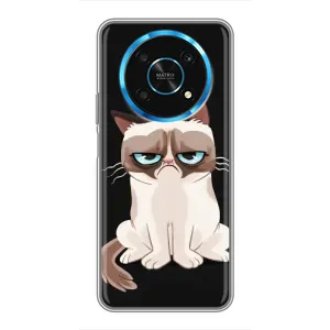 Чехол с принтом для Huawei Honor Magic 6 Lite 5G (AlphaPrint) Модные коты (Грустный кот)