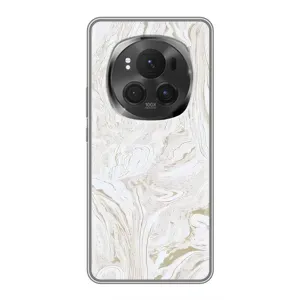 Мраморный чехол на Huawei Honor Magic 6 Pro (VPrint) (Белый мрамор)