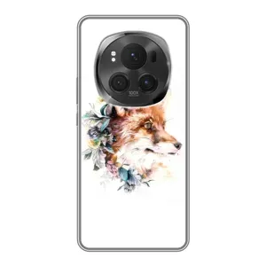 Чехлы с картинкой Лисички для Huawei Honor Magic 6 Pro (VPrint) (Лисичка в цветочках)