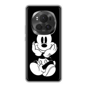 Эксклюзивный чехол для Huawei Honor Magic 6 Pro (AlphaPrint - Мультяшные) (Микки на черном)