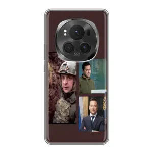 Чехол для Huawei Honor Magic 6 Pro (AlphaPrint - с принтом Зеленского) (Президент)