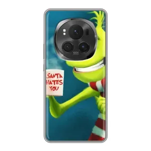 Рождественские Чехлы для Huawei Honor Magic 6 Pro (VPrint) (Зеленый Гринч)