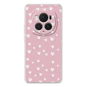 Чохол з розовим принтом для Huawei Honor Magic 7 Pro (Сердечки на рожевому)