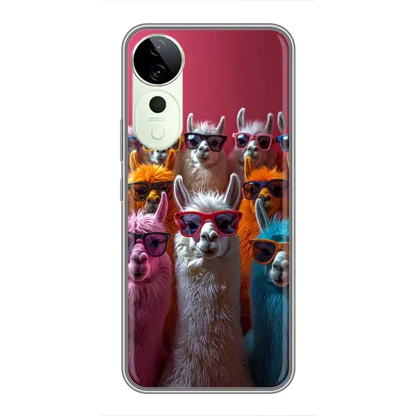 Чехол с принтом «Ламы в очках» для Huawei Honor Play 70 Plus