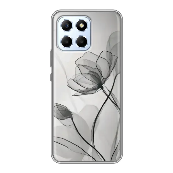 Чехол с принтом «Черные цветы» для Huawei Honor X6