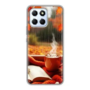 Чохол з унікальним дизайном 'Осінь з кавою' для Huawei Honor X6 (Кава і дощ)