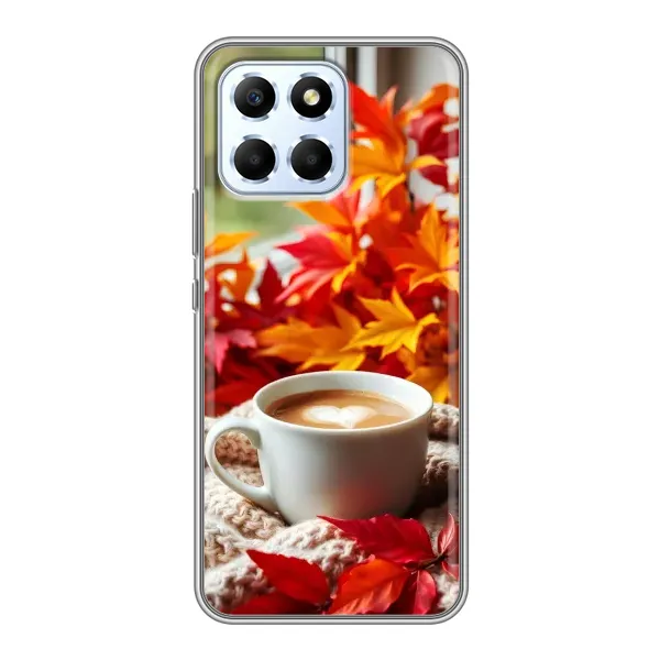 Чохол з принтом «Кава та листя» для Huawei Honor X6 Чохол з принтом «Кава та листя» для Huawei Honor X6