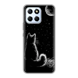 Чохол з принтом для Huawei Honor X6 (AlphaPrint) Модні коти (Котик і місяць)