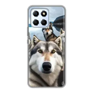 Чехол с Хаски для Huawei Honor X6 - (AlphaPrint) (Селфи ХАски)