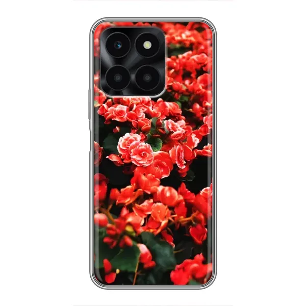 Чехол с принтом «Цветы красные» для Huawei Honor X6a