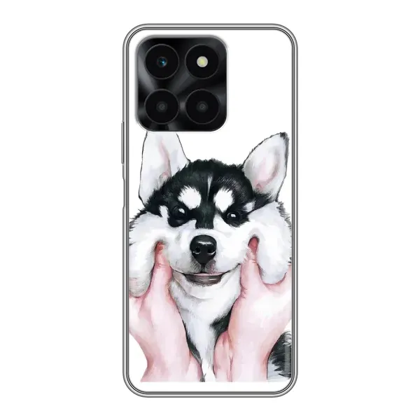 Чехол с принтом «Довольный Хаски» для Huawei Honor X6a