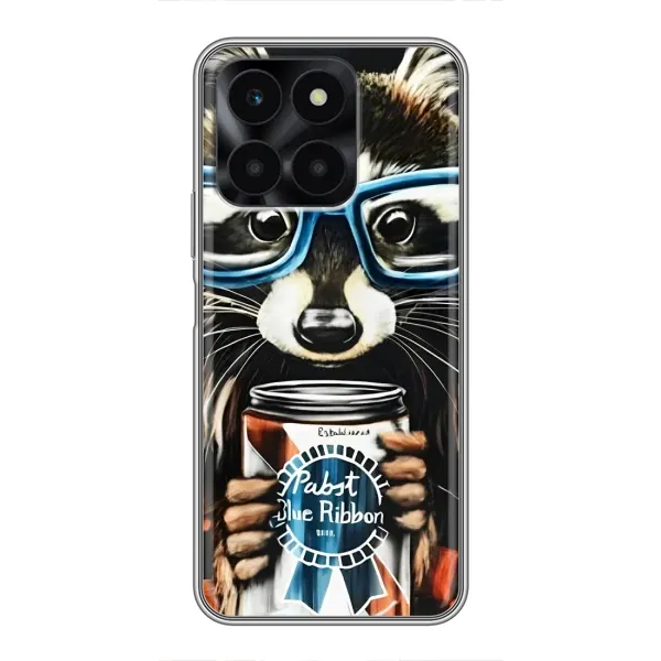 Чехол с принтом «Енот с банкой» для Huawei Honor X6a Чехол с принтом «Енот с банкой» для Huawei Honor X6a