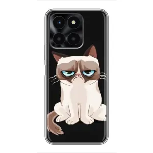 Чехол с принтом для Huawei Honor X6a (AlphaPrint) Модные коты (Грустный кот)