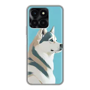 Чехол с Хаски для Huawei Honor X6a - (AlphaPrint) (Хаски арт)