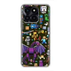 Чехол Майнкрафт на Huawei Honor X6a (AlphaPrint) Minecraft (Коллаж Майнкрафт)